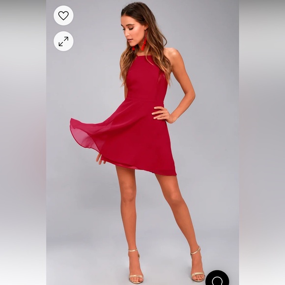 Lulu's Women's Letter of Love Red Backless Skater Dress - size XS - Picture 3 of 14